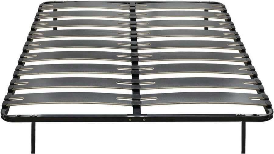 Vente-unique Lattenbodem 140 x 190 cm 2 x 9 latten Antislip Met poten Zwart MONTIANO van YSMÉE L 188 cm x H 25 cm x D 138 cm