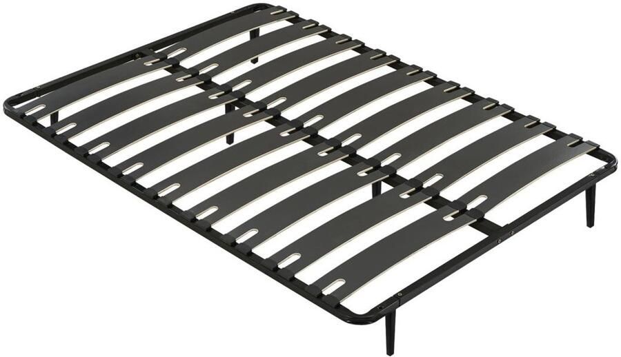 Vente-unique Lattenbodem 160 x 200 cm 2 x 9 latten Antislip Met poten Zwart MONTIANO van YSMÉE L 198 cm x H 25 cm x D 158 cm - Foto 2