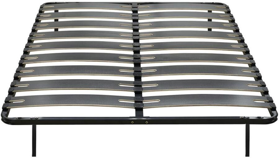 Vente-unique Lattenbodem 160 x 200 cm 2 x 9 latten Antislip Met poten Zwart MONTIANO van YSMÉE L 198 cm x H 25 cm x D 158 cm