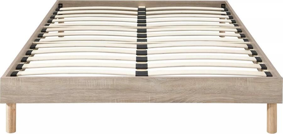 Vente-unique Lattenbodem 160 x 200 cm Lichte houtkleur MUCHIGAN van YSMÉE L 204 cm x H 33 cm x D 164 cm