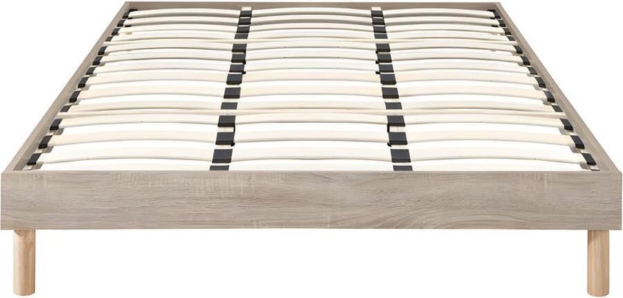 Vente-unique Lattenbodem 180 x 200 cm Lichte houtkleur MUCHIGAN van YSMÉE L 204 cm x H 33 cm x D 184 cm