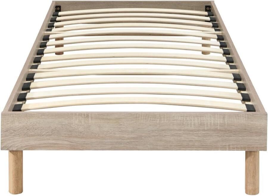 Vente-unique Lattenbodem 90 x 190 cm Lichte houtkleur MUCHIGAN van YSMÉE L 194 cm x H 33 cm x D 94 cm