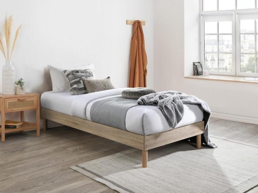 Vente-unique Lattenbodem 90 x 190 cm Lichte houtkleur MUCHIGAN van YSMÉE L 194 cm x H 33 cm x D 94 cm - Foto 2