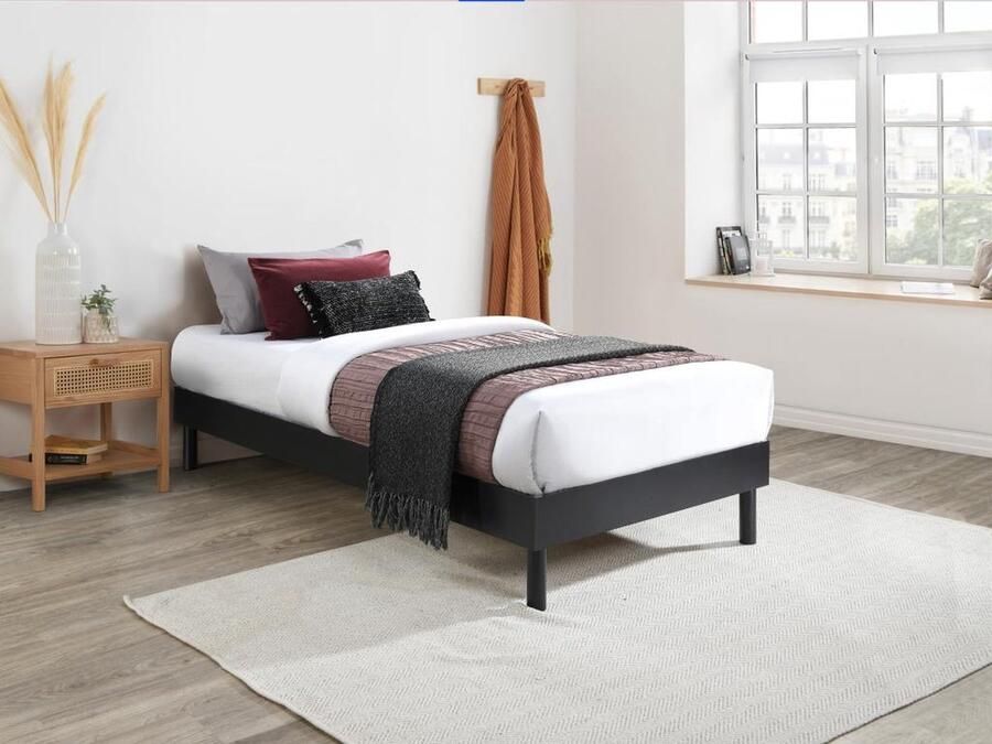 Vente-unique Lattenbodem 90 x 190 cm Zwart MUCHIGAN van YSMÉE L 194 cm x H 33 cm x D 94 cm - Foto 2