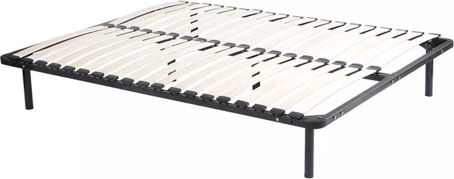 Vente-unique Lattenbodem 180 x 200 cm 2x19 latten Met poten Zwart KALISTA van YSMÉE L 198 cm x H 25 cm x D 178 cm