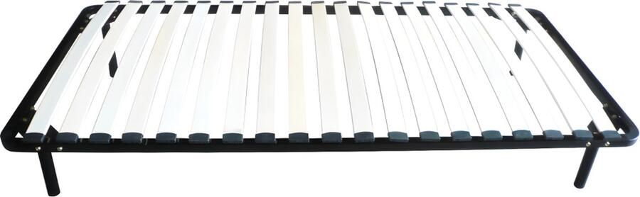 Vente-unique Lattenbodem te monteren 90 x 190 cm 19 latten met poten zwart KALISTA van YSMÉE L 188 cm x H 25 cm x D 88 cm