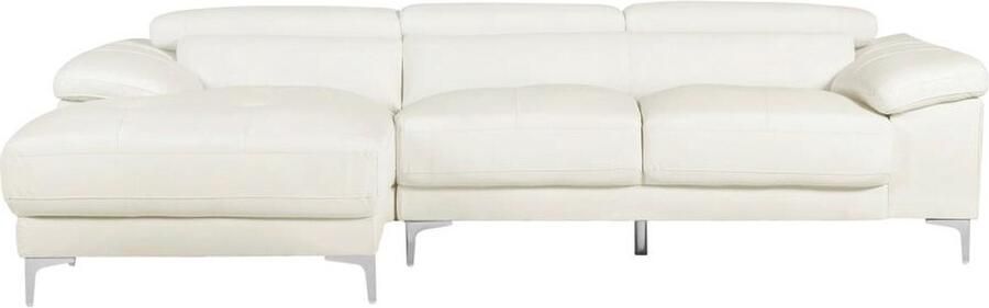 Vente-unique Leren hoekbank SOLANGE wit Hoek links L 265 cm x H 73 cm x D 167 cm - Foto 5