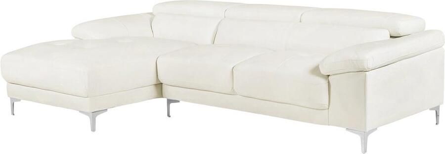 Vente-unique Leren hoekbank SOLANGE wit Hoek links L 265 cm x H 73 cm x D 167 cm - Foto 3