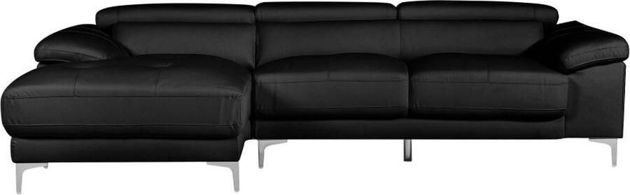 Vente-unique Leren hoekbank SOLANGE Zwart Hoek links L 265 cm x H 73 cm x D 167 cm - Foto 3