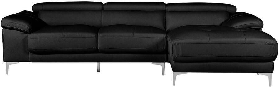 Vente-unique Leren hoekbank SOLANGE Zwart Hoek rechts L 265 cm x H 73 cm x D 167 cm - Foto 3