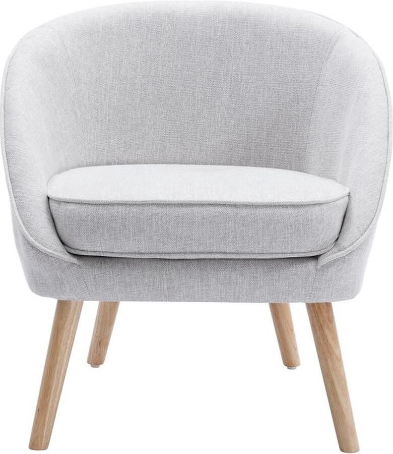 Vente-unique Fauteuil van lichtgrijze stof LINDALE L 72 cm x H 77 cm x D 68 cm