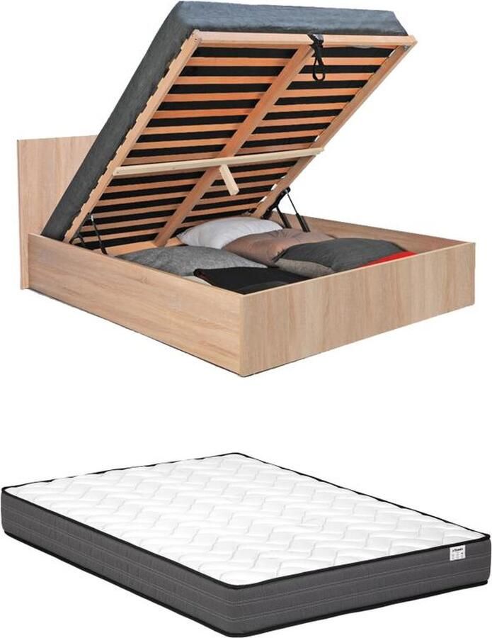 Vente-unique Loungeset in polypropyleen: 2 lage stapelbare fauteuils en één salontafel Beige SESEH van MYLIA L 196.4 cm x H 87.5 cm x D 155 cm