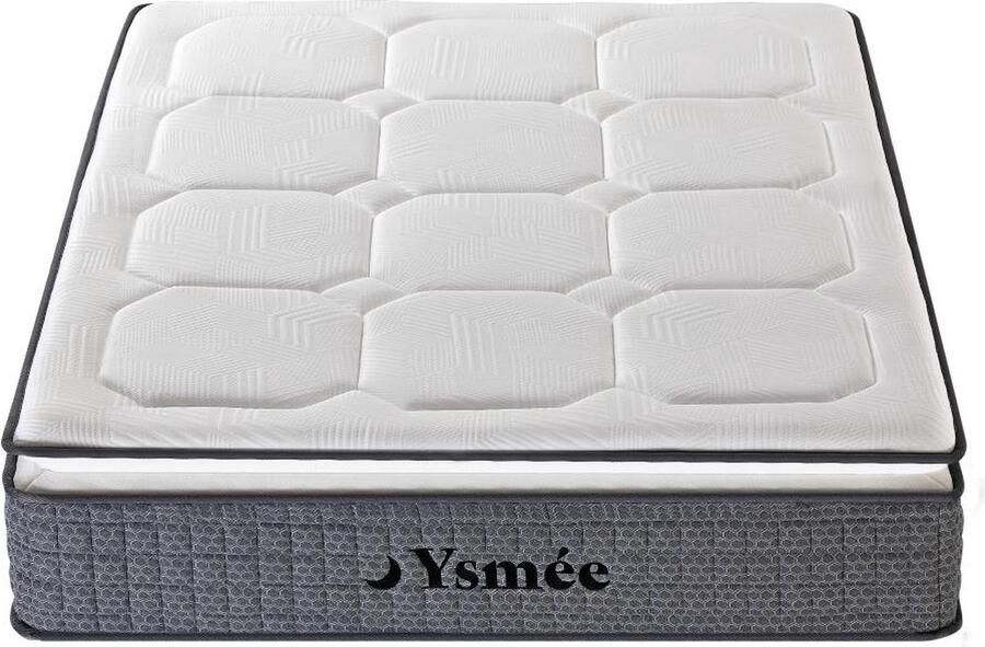 Vente-unique Matras 140 x 190 cm met pocketveren met 7 zones en instap van latex dikte 32 cm SEREM van YSMEE L 190 cm x H 32 cm x D 140 cm