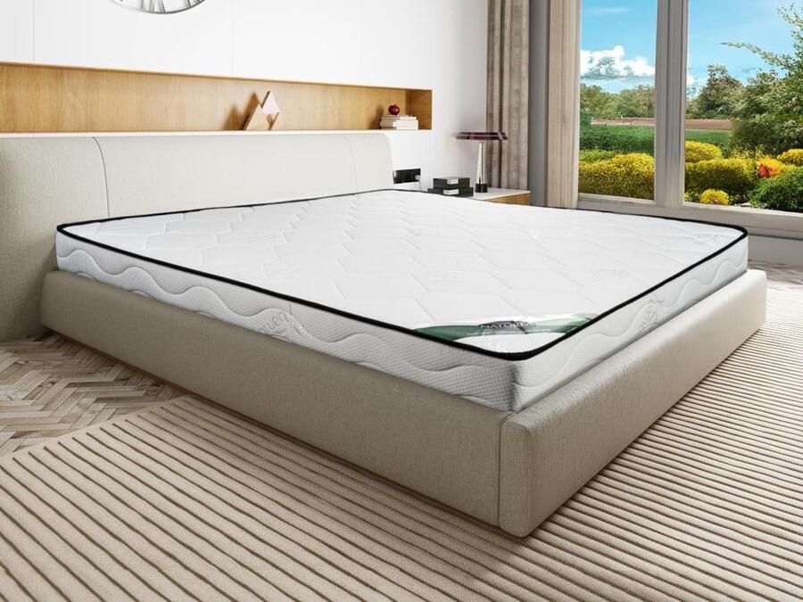 Vente-unique Matras 140 x 190 cm van schuim en tijk van bamboe dikte 15 cm KANANI van NATUREA L 190 cm x H 15 cm x D 140 cm