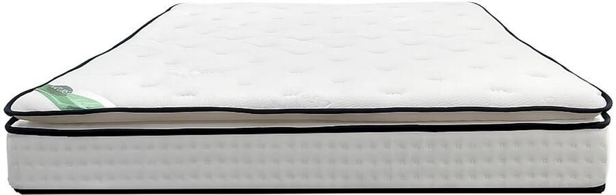 Vente-unique Matras 180 x 200 cm pocketvering 7 zones met geïntegreerde topper en bamboe tijk dikte 23cm TAREVO van NATUREA L 200 cm x H 23 cm x D 180 cm