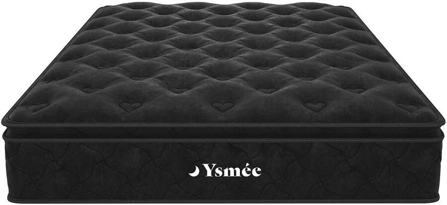 Vente-unique Matras met pocketveren en geïntegreerd dekmatras 180 x 200 cm dikte 28 cm BLACK DREAM van YSMÉE L 200 cm x H 28 cm x D 180 cm - Foto 2