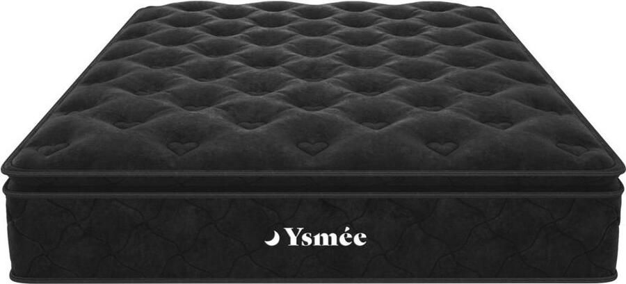 Vente-unique Matras met pocketveren en geïntegreerd dekmatras 140 x 190 cm dikte 28 cm BLACK DREAM van YSMÉE L 190 cm x H 28 cm x D 140 cm
