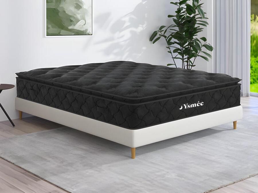 Vente-unique Matras met pocketveren en geïntegreerd dekmatras 140 x 190 cm dikte 28 cm BLACK DREAM van YSMÉE L 190 cm x H 28 cm x D 140 cm - Foto 2