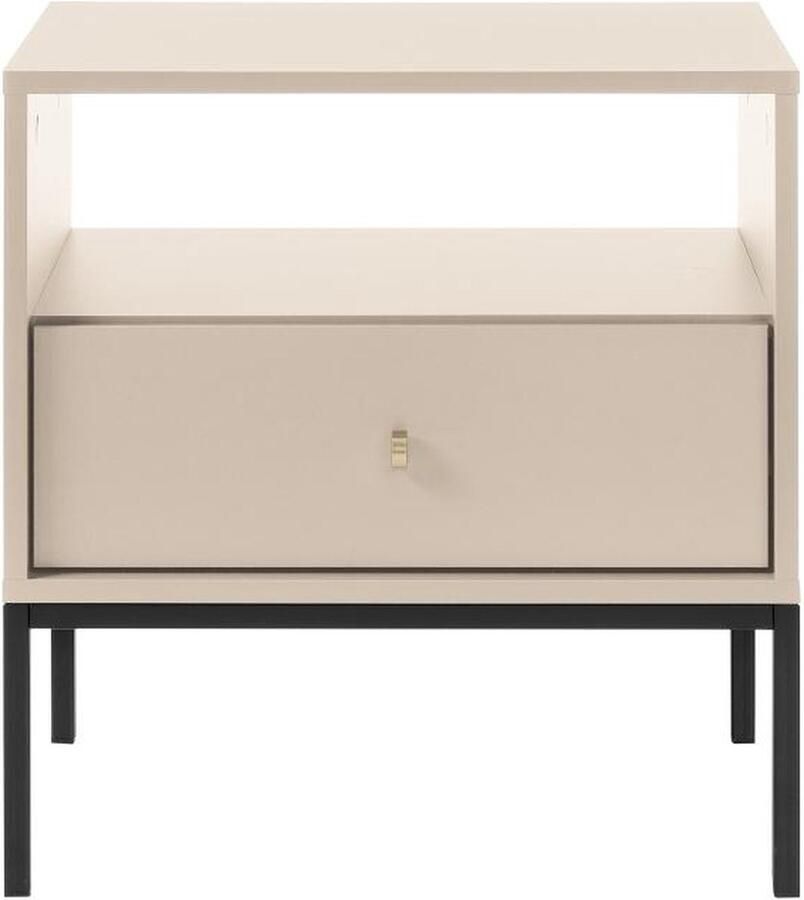 Vente-unique Nachtkastje 1 lade en 1 nis Beige BOGDAN L 54 cm x H 56 cm x D 39 cm