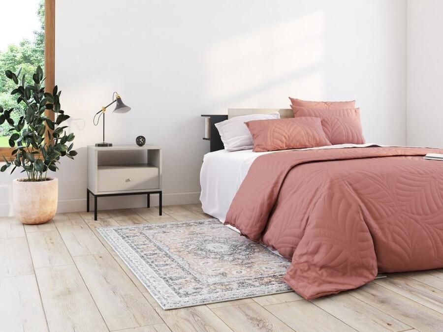 Vente-unique Set van 2 nachtkastjes 1 lade en 1 nis Beige BOGDAN L 54 cm x H 56 cm x D 39 cm - Foto 2