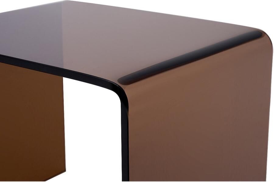 Vente-unique Nachtkastje Gebogen gehard glas Bruin SUZANA L 50 cm x H 40 cm x D 40 cm - Foto 4