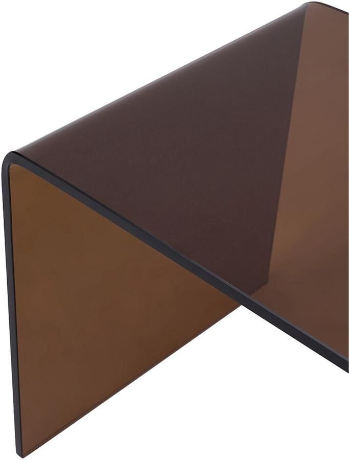 Vente-unique Nachtkastje Gebogen gehard glas Bruin SUZANA L 50 cm x H 40 cm x D 40 cm - Foto 3