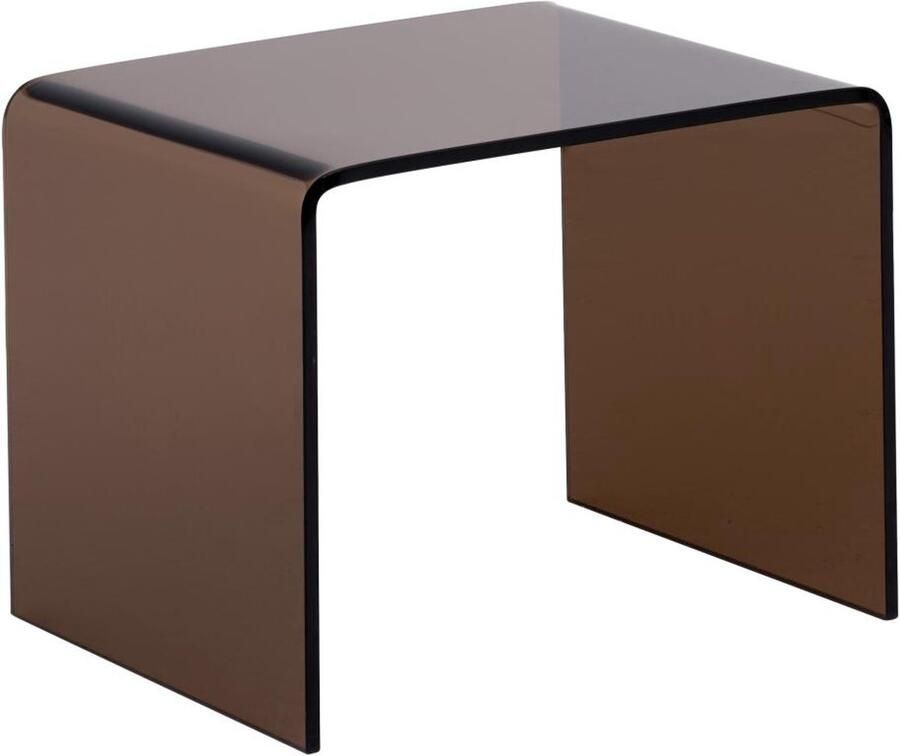 Vente-unique Nachtkastje Gebogen gehard glas Bruin SUZANA L 50 cm x H 40 cm x D 40 cm