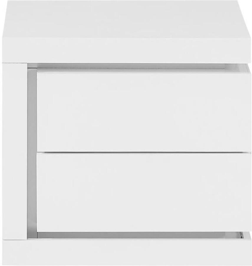 Vente-unique Nachtkastje linkerkant met 2 lades Met ledverlichting Wit gelakt FLARANCIA L 50 cm x H 45 cm x D 40 cm