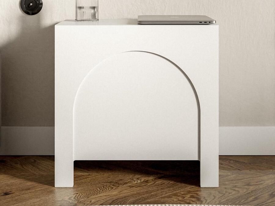 Vente-unique Nachtkastje met 1 deurtje Wit DELANYA L 50 cm x H 49 cm x D 35 cm