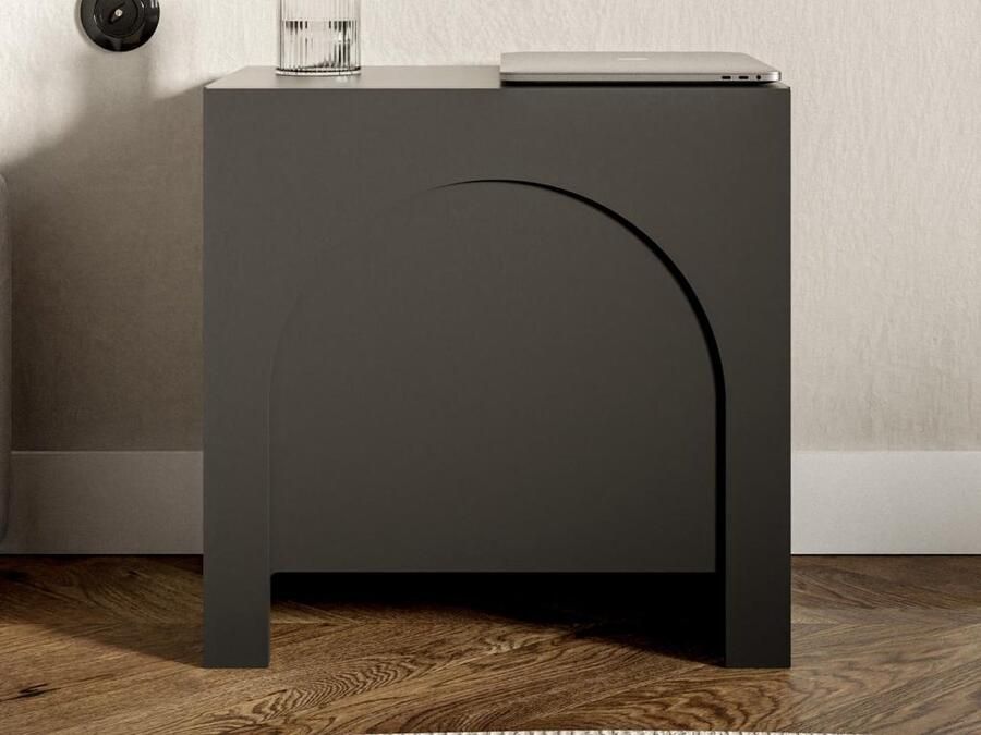 Vente-unique Nachtkastje met 1 deurtje Zwart DELANYA L 50 cm x H 49 cm x D 35 cm