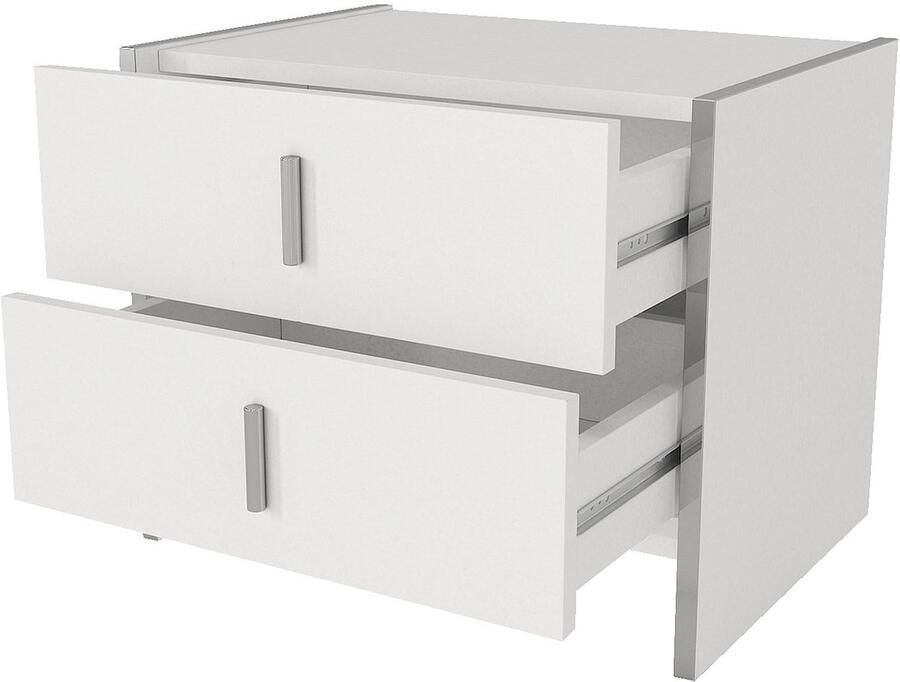 Vente-unique Nachtkastje met 2 lades Wit CADEBA L 55 cm x H 45 cm x D 40 cm - Foto 3