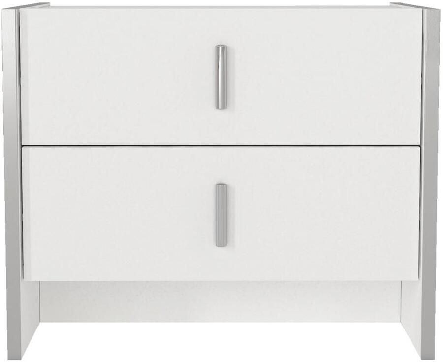 Vente-unique Nachtkastje met 2 lades Wit CADEBA L 55 cm x H 45 cm x D 40 cm
