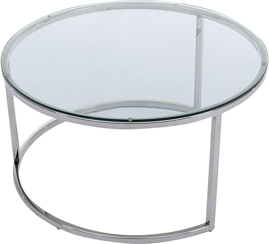 Pascal Morabito Nesttafels van gehard glas en roestvrij staal Zilver MAEVANE II van L 80 cm x H 42 cm x D 80 cm - Foto 2