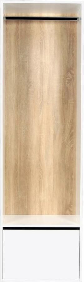 Vente-unique Open kledingkast L60 cm Wit en houteffect TAMOKA L 60 cm x H 205 cm x D 45 cm