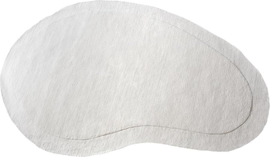 Vente-unique Organisch tapijt van 100% wol handgemaakt 150 x 200 cm 2200 g m2 Crèmewit WILLOW L 200 cm x H 1 cm x D 150 cm