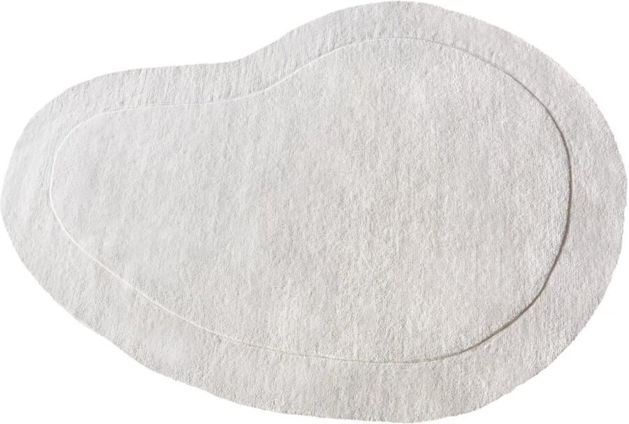 Vente-unique Organisch tapijt van 100% wol handgemaakt 200 x 300 cm 2200 g m2 Crèmewit WILLOW L 300 cm x H 1 cm x D 200 cm