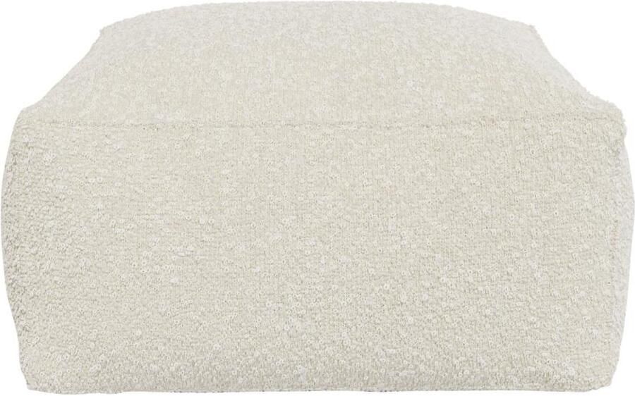 Vente-unique Poef van beige boucléstof NOUMARA L 70 cm x H 35 cm x D 70 cm