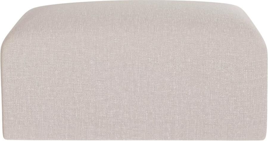 Vente-unique Poef van beige gechineerde stof POGNI van Maison Céphy L 75 cm x H 45 cm x D 75 cm