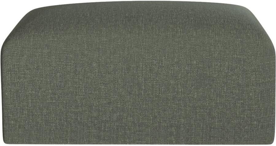 Vente-unique Poef van groen gechineerde stof POGNI van Maison Céphy L 75 cm x H 45 cm x D 75 cm