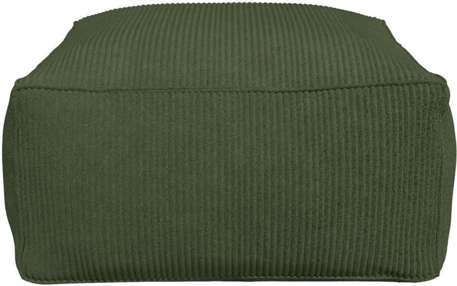 Vente-unique Poef van groen ribfluweel NOUMARA L 70 cm x H 35 cm x D 70 cm - Foto 2