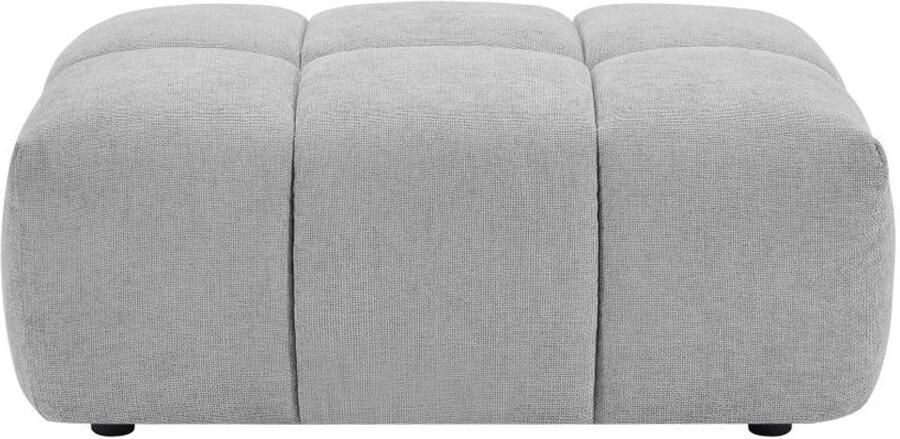 Vente-unique Poef van lichtgrijze stof met textuur APOLIU L 72 cm x H 46 cm x D 109 cm