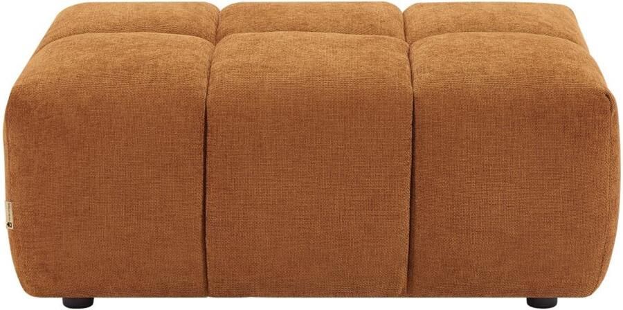 Vente-unique Poef van terracottakleurige stof met textuur APOLIU L 72 cm x H 46 cm x D 109 cm