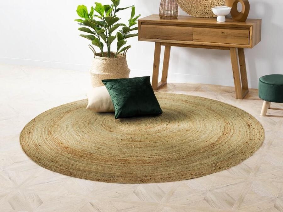 Vente-unique Rond tapijt 100% gevlochten jute D200 cm Naturel JAIPUR L 200 cm x H 0.7 cm x D 200 cm - Foto 2