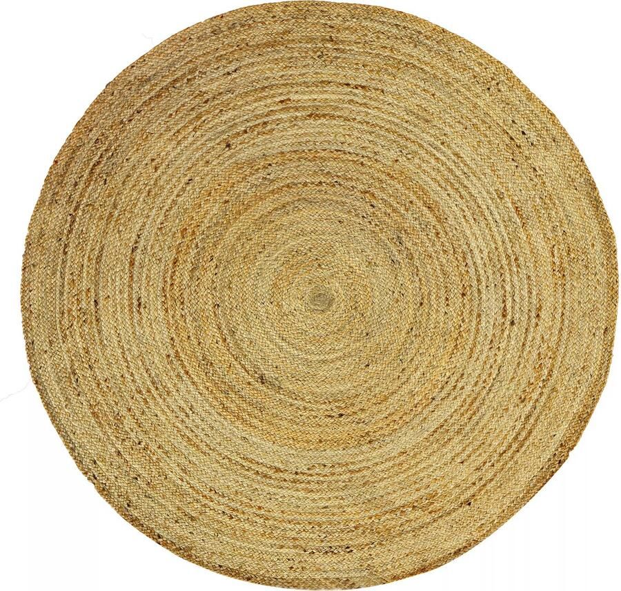 Vente-unique Rond tapijt 100% gevlochten jute D200 cm Naturel JAIPUR L 200 cm x H 0.7 cm x D 200 cm