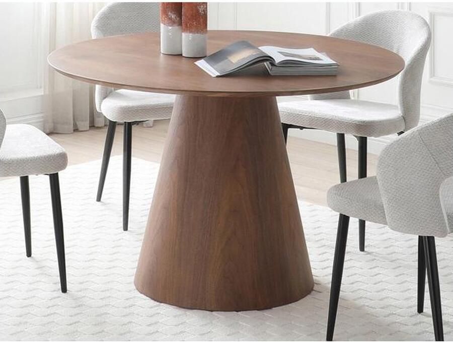 Vente-unique Ronde eettafel 4 plaatsen van mdf Donker naturel ANTALIZA L 120 cm x H 75.5 cm x D 120 cm