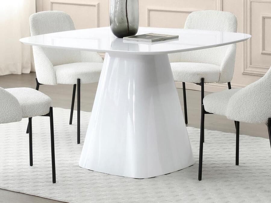 Vente-unique Ronde eettafel voor 4 personen van mdf Wit gelakt BUDONIA L 120 cm x H 77 cm x D 120 cm - Foto 2