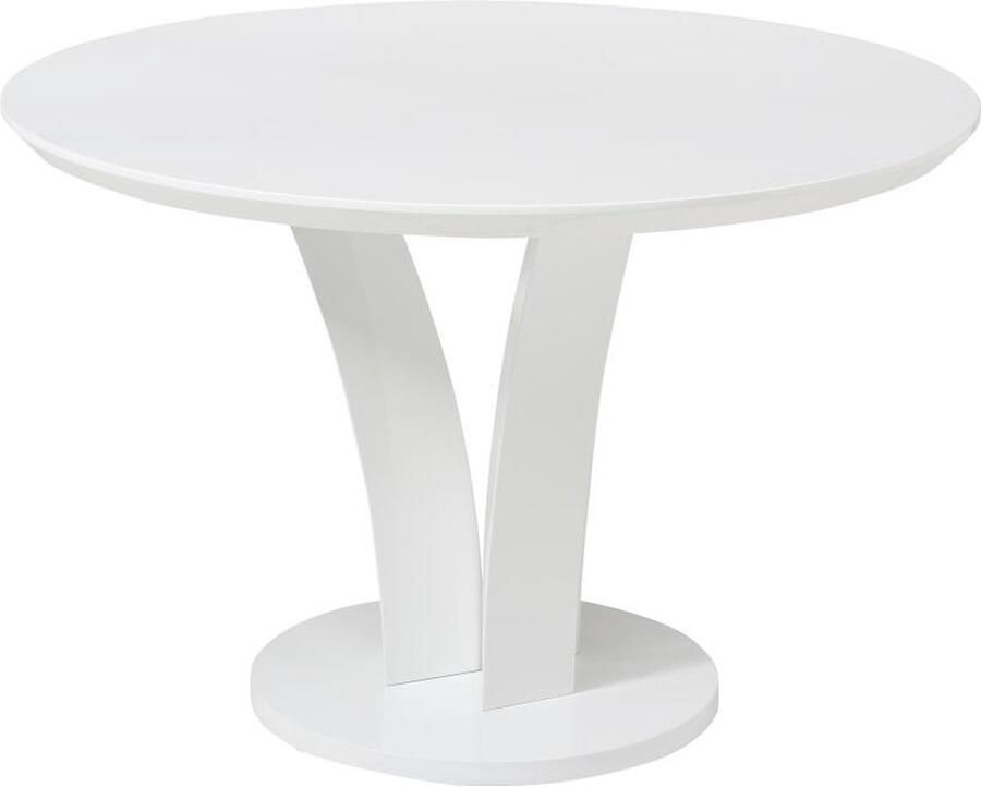 Vente-unique Ronde eettafel voor 4 personen van mdf Wit gelakt VIALETA L 120 cm x H 75 cm x D 120 cm