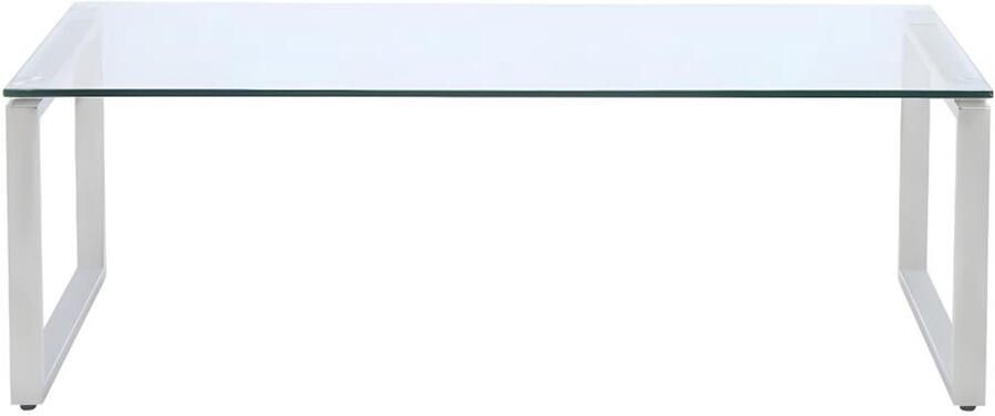 Vente-unique Salontafel FREYA Gehard glas en gechroomd metaal L 120 cm x H 41 cm x D 60 cm - Foto 2