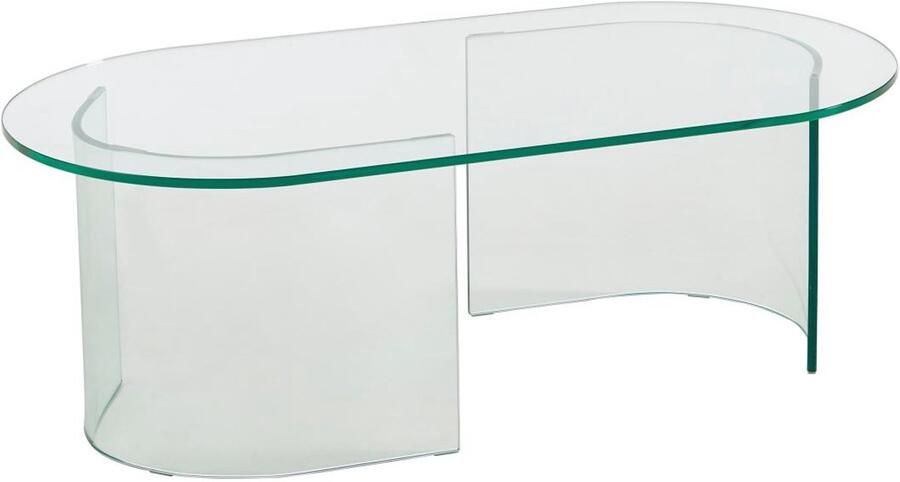 Vente-unique Salontafel in gebogen gehard glas Transparant NIZWA - Foto 2