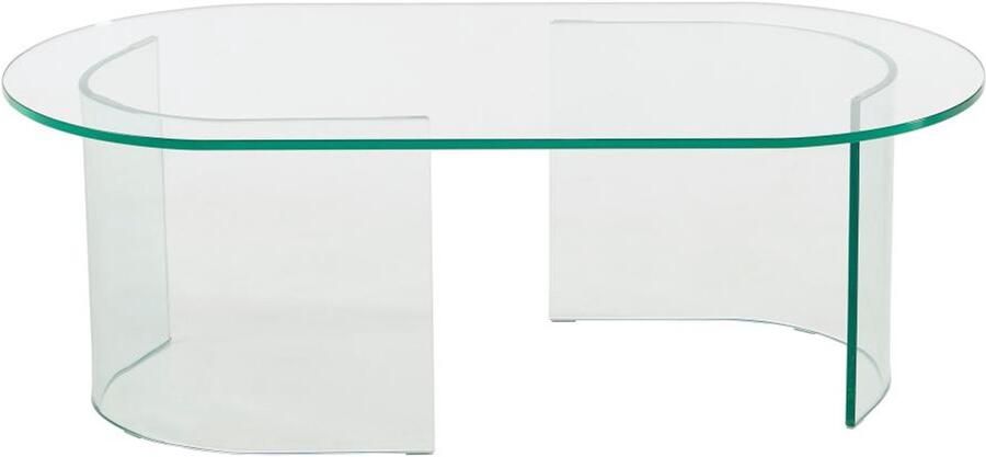Vente-unique Salontafel in gebogen gehard glas Transparant NIZWA